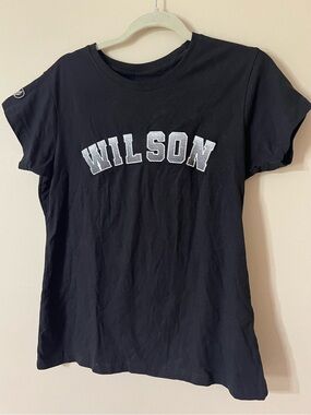 FISLL NWT A'ja Wilson 22 Las Vegas Aces WNBA Embroidered Black Tee Large